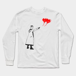 Doctor Who Balloon Girl (Banksy mashup) Long Sleeve T-Shirt